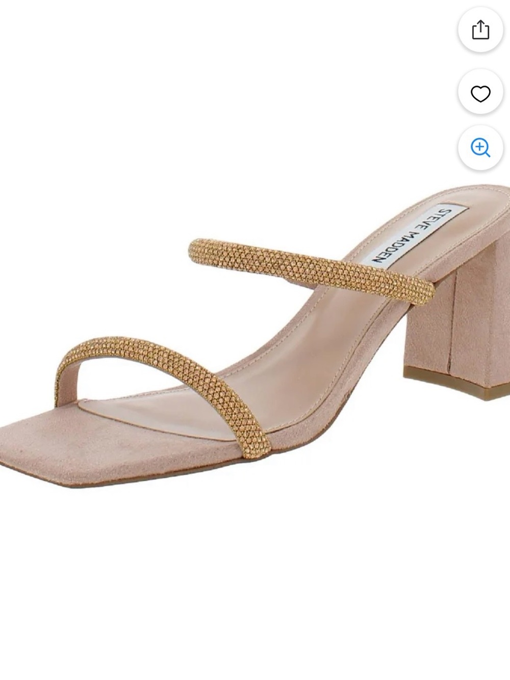 Steve Madden Women's Lilah Vegan Leather Open-Toe Block Heel Sandal size 8